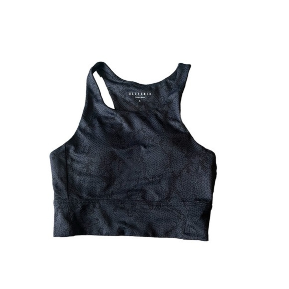 Like new black crocodile print Allfenix cropped top sports bra tshirt